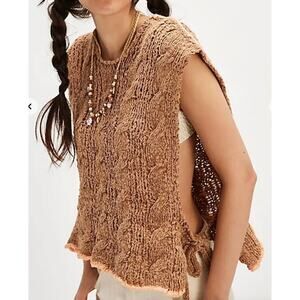 Free People Arlo Brown Sweater Tank Vest  Medium